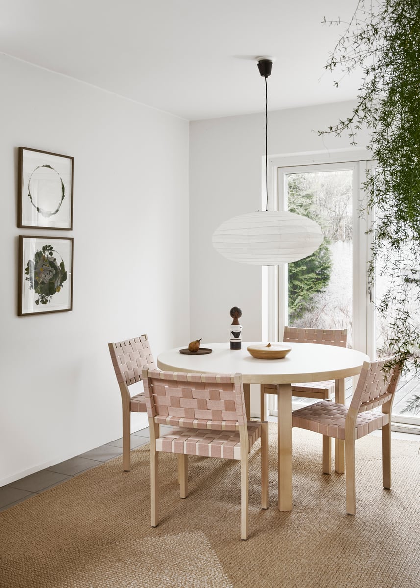 Aalto table 91, birch - white laminate