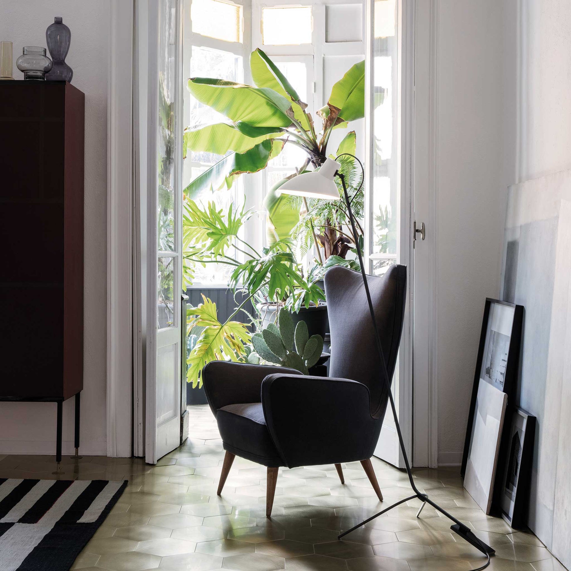 Floor Lamp Vv Cinquanta by Astep #Black Frame / White Reflector