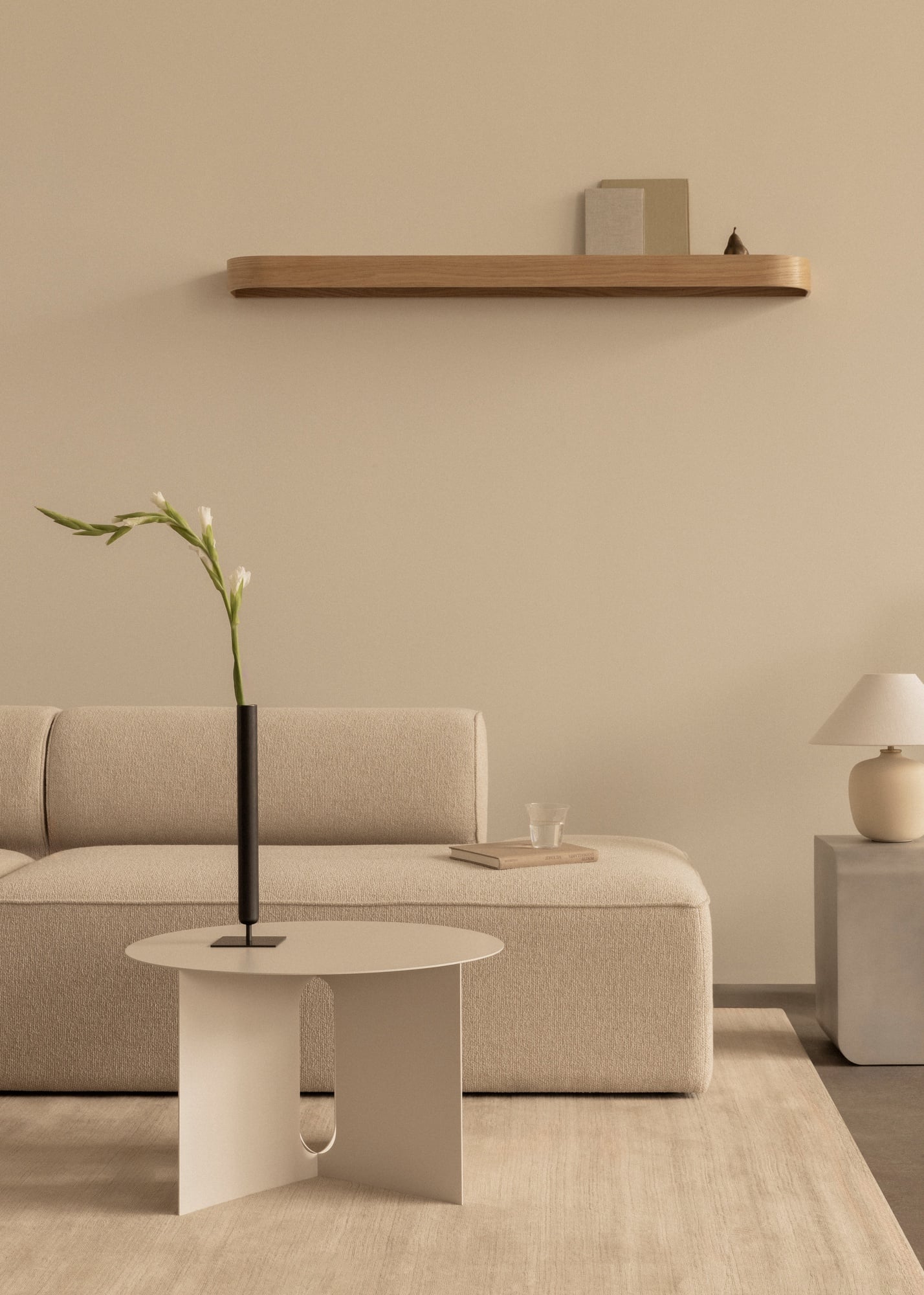 Androgyne side table, 63 cm, ivory