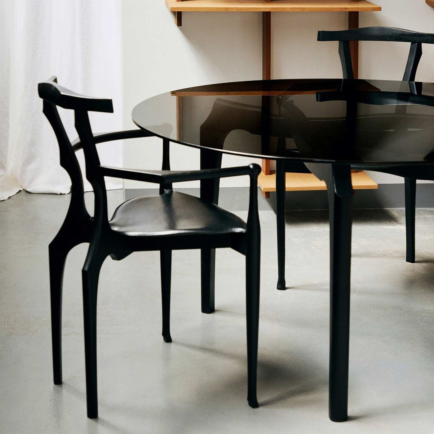 Stackable Ash Chair With Armrests Gaulino by Bd Barcelona Design #Black