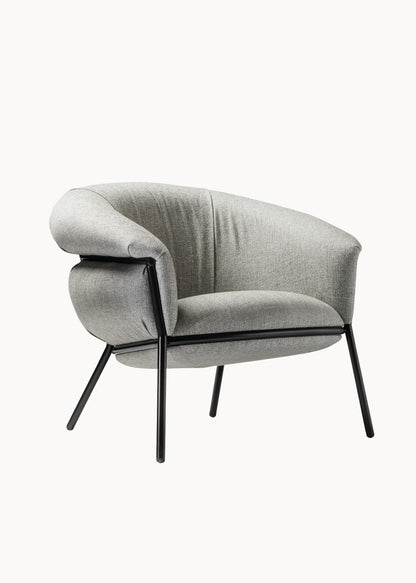 GRASSO - Upholstered armchair (Structure Color - Black RAL 9011)