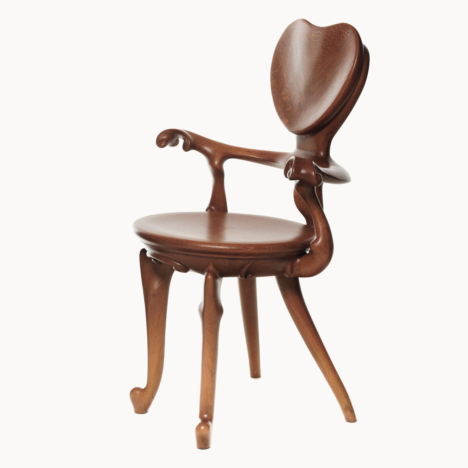 Solid wood chair with armrests Calvet by Bd Barcelona Design