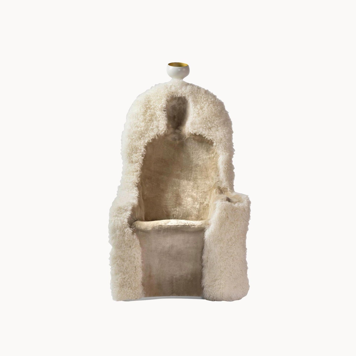 High-Back Fur Armchair With Armrests Invisible Personage by Bd Barcelona Design