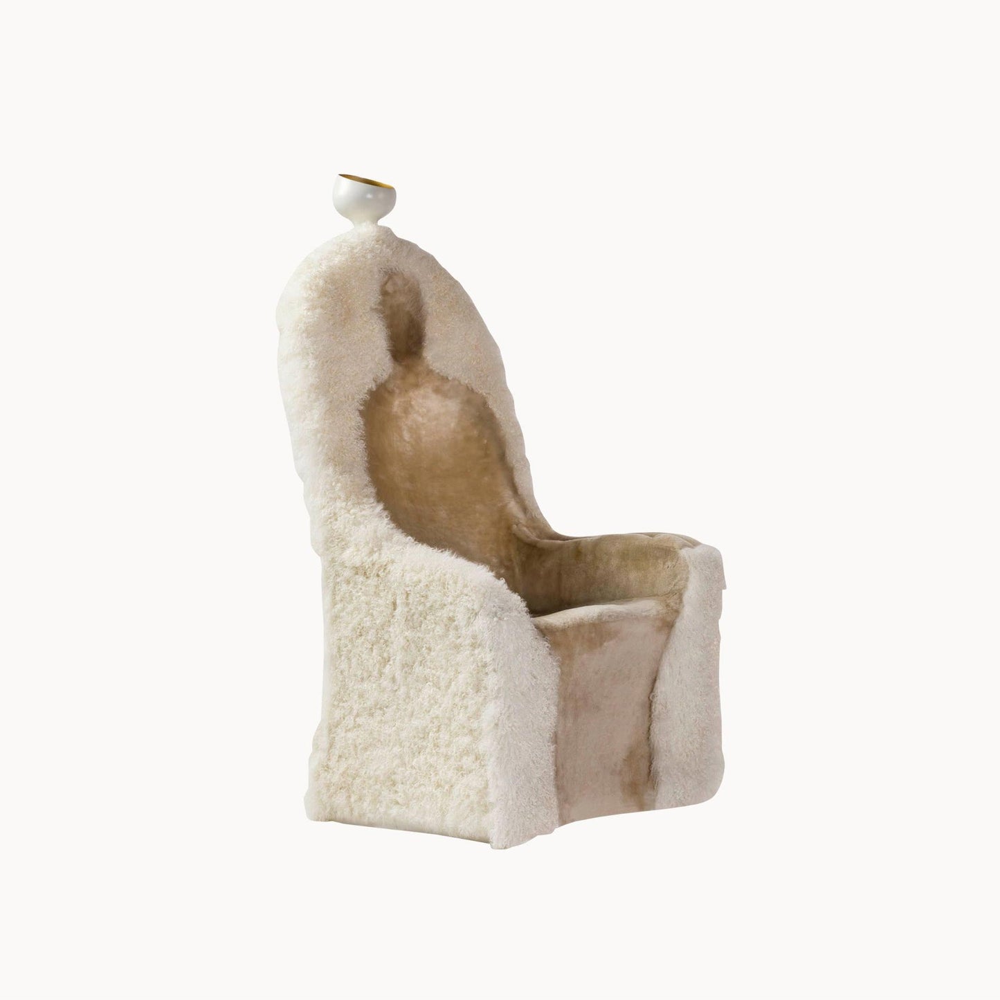 High-Back Fur Armchair With Armrests Invisible Personage by Bd Barcelona Design