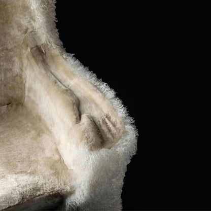 High-Back Fur Armchair With Armrests Invisible Personage by Bd Barcelona Design