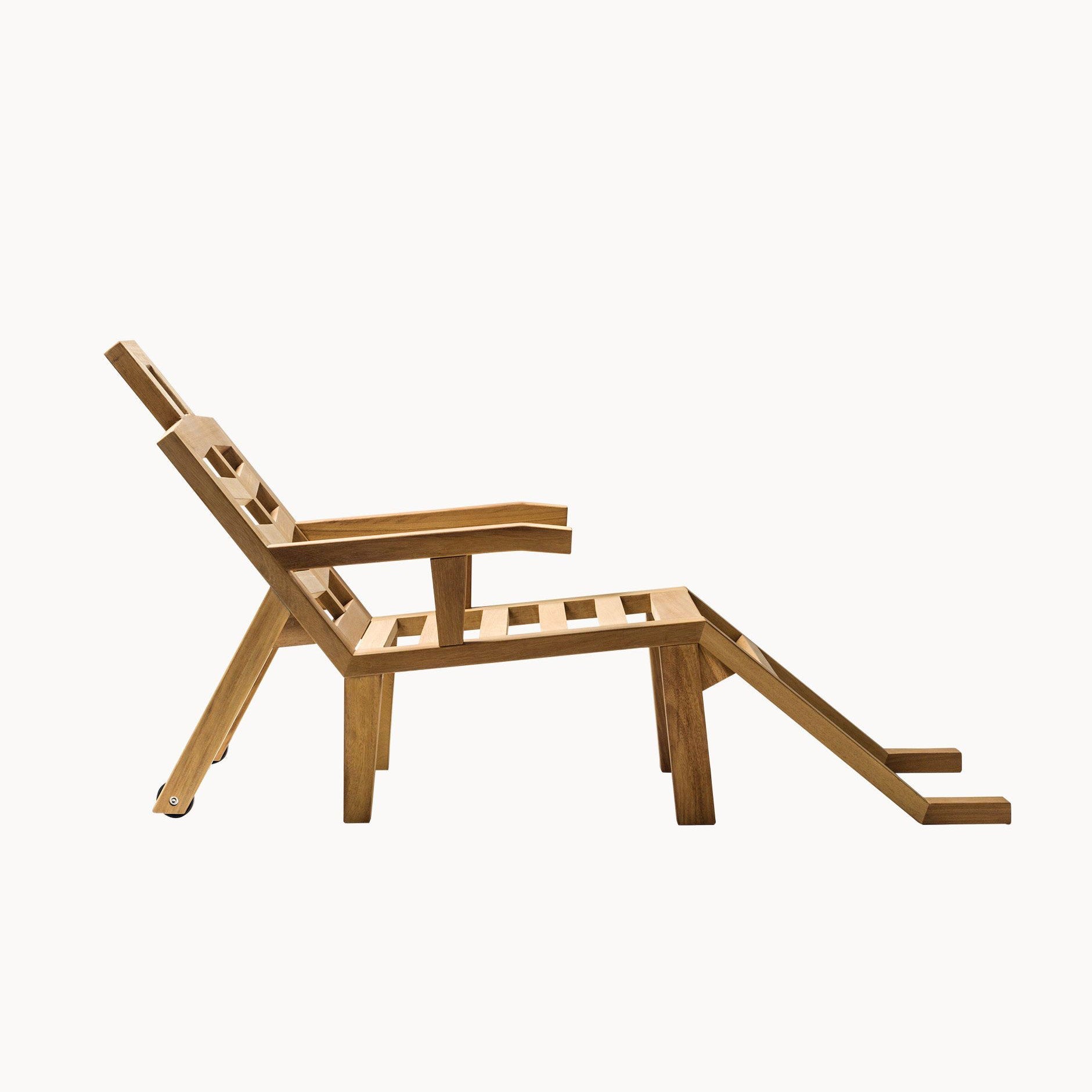 Iroko Deck Chair With Armrests Portlligat by Bd Barcelona Design