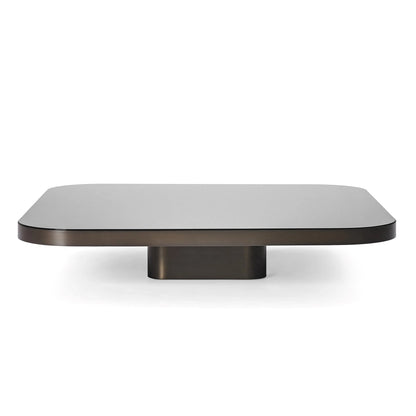 BOW COFFEE TABLE NO. 4 - Square brass coffee table.