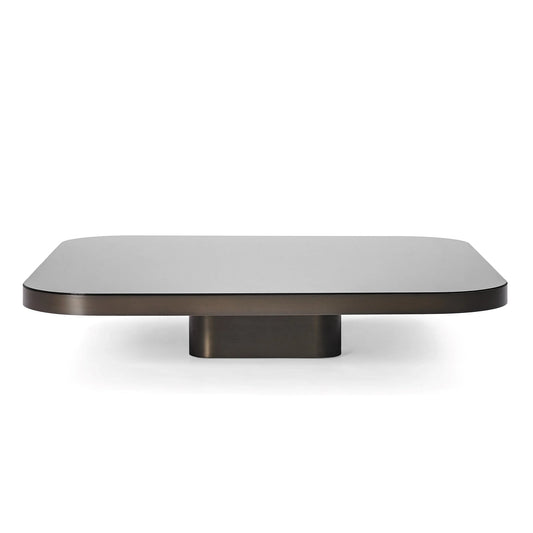 BOW COFFEE TABLE NO. 4 - Square brass coffee table.