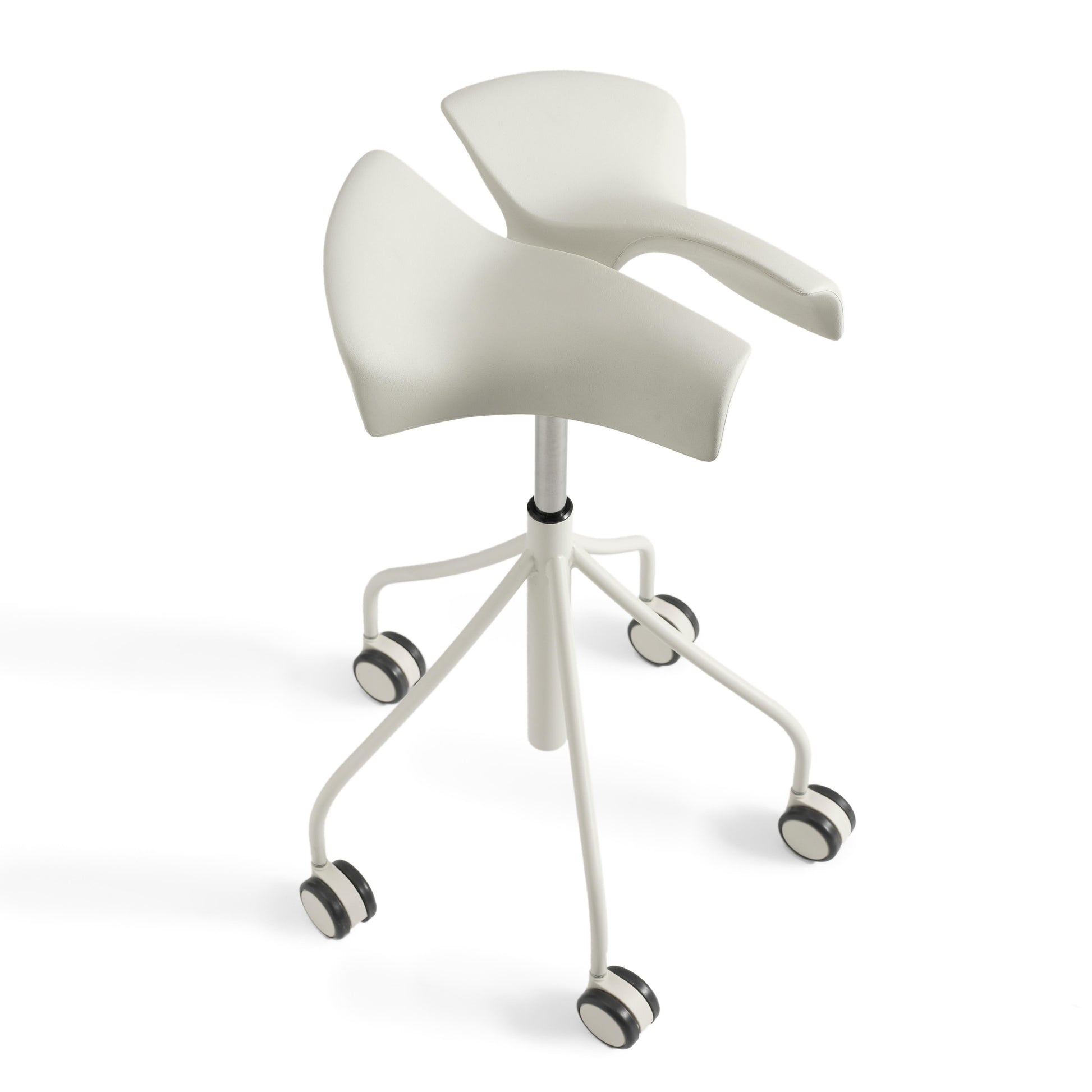 Trestle-Based Office Stool With Castors Binaria by Bd Barcelona Design #White