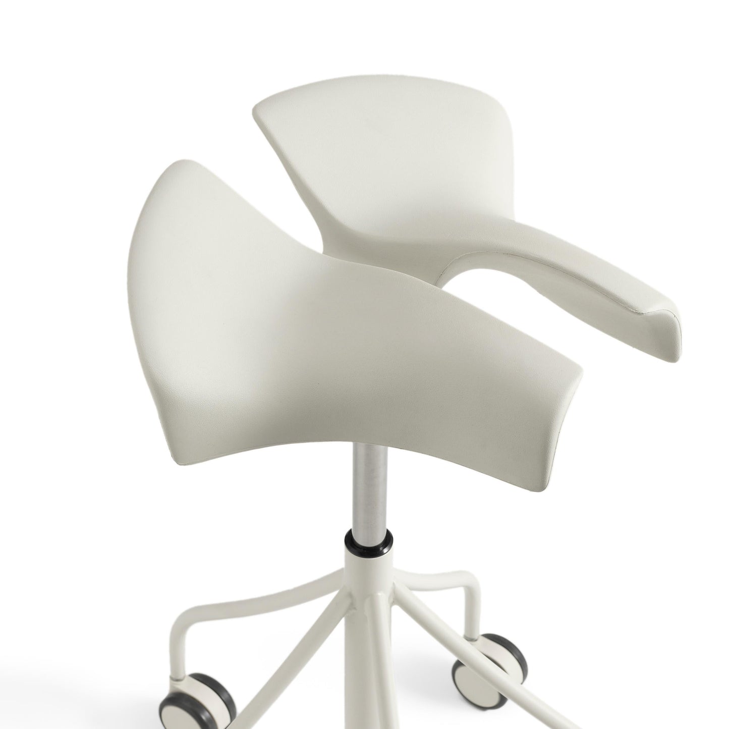 Trestle-Based Office Stool With Castors Binaria by Bd Barcelona Design #White