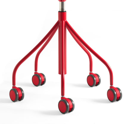 Trestle-Based Office Stool With Castors Binaria by Bd Barcelona Design #Red