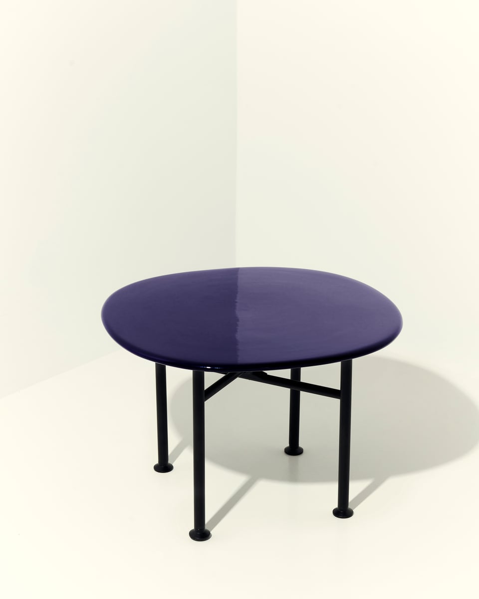 Carmel coffee table, 60 x 60 cm, black semi matt - pacific blue