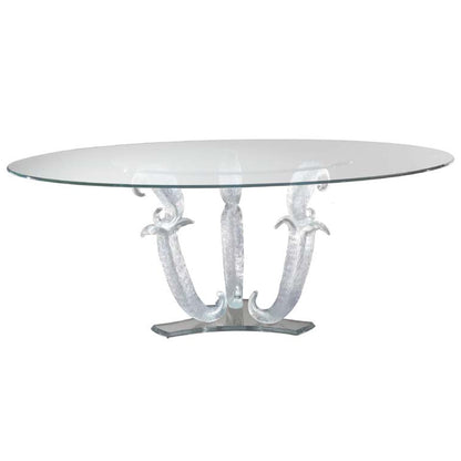 CASANOVA 72 - Round glass dining table with Lazy Susan