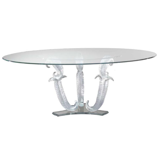 CASANOVA 72 - Round glass dining table with Lazy Susan