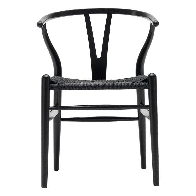 CH24 Wishbone chair by Carl Hansen & Søn #black beech - black cord #