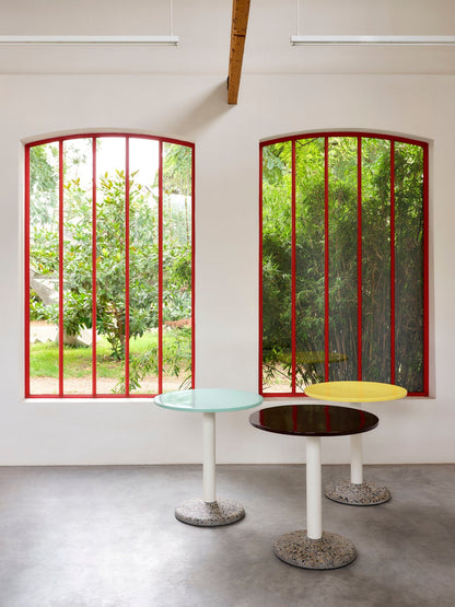 Ceramic table, 70 cm, bordeaux