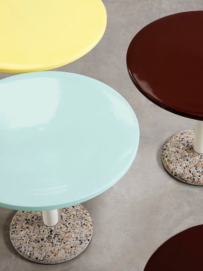 Ceramic table, 70 cm, bordeaux