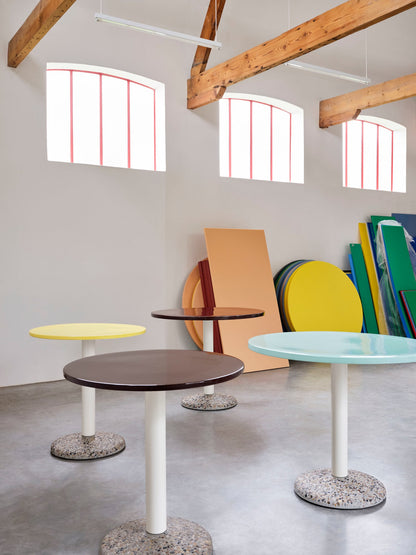 Ceramic table, 70 cm, bordeaux