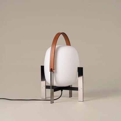 Cesta Metálica - LED Glass and Stainless Steel table lamp