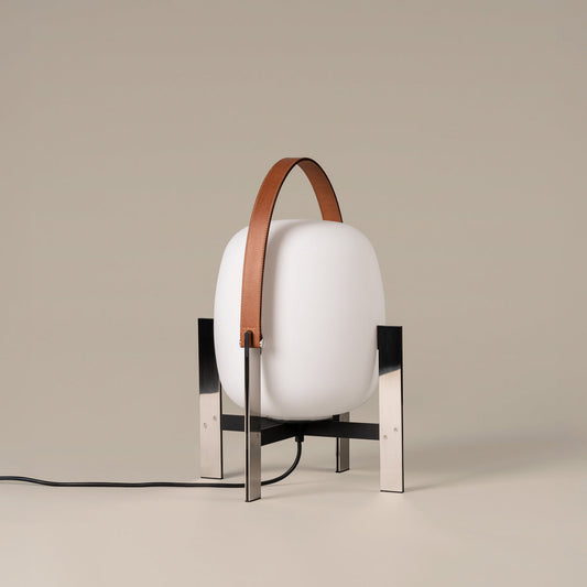 Cesta Metálica - LED Glass and Stainless Steel table lamp