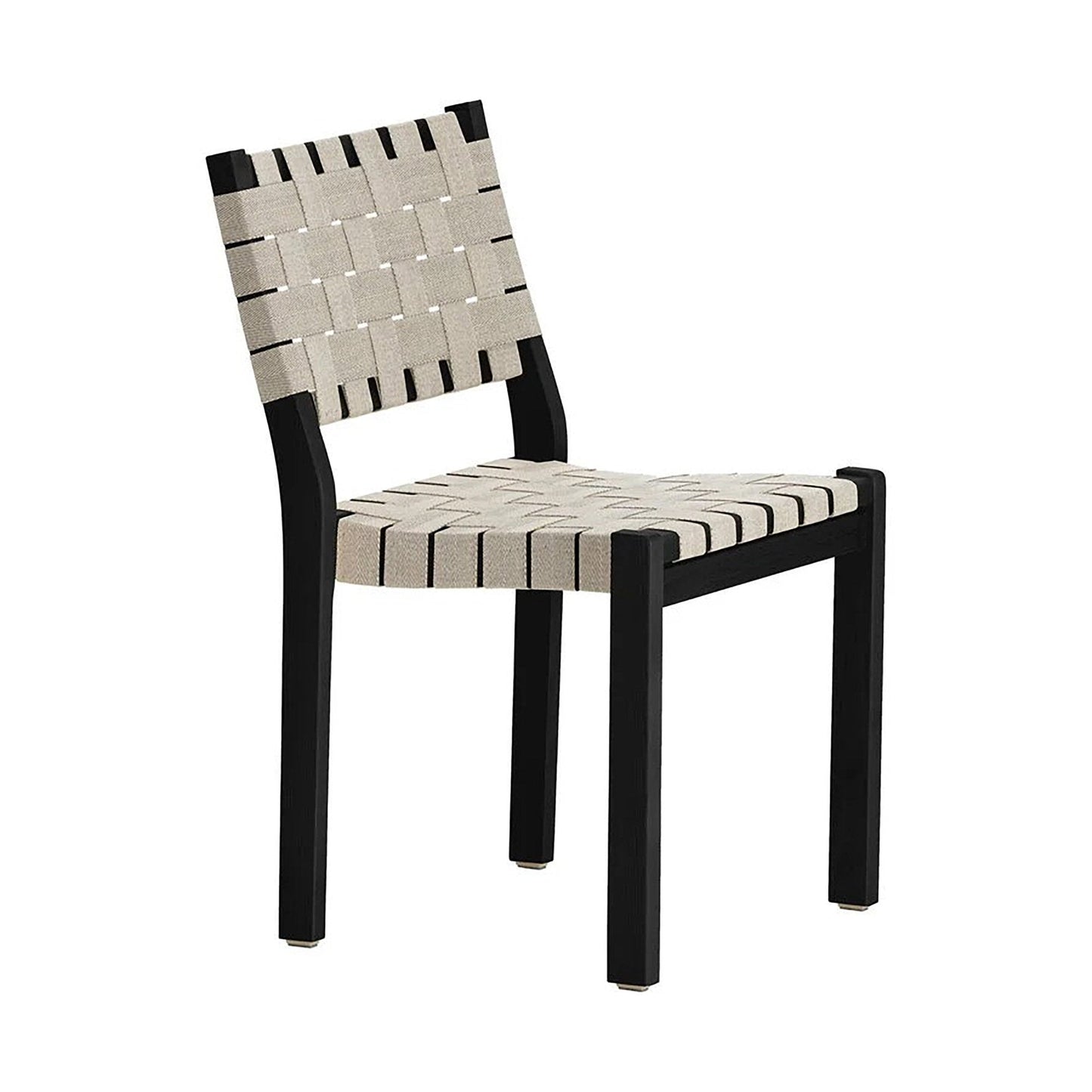 Artek Chair 611 — black lacquered/natural-black