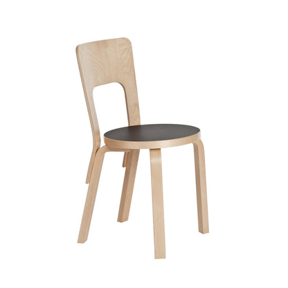 Artek Chair 66 — birch/black linoleum