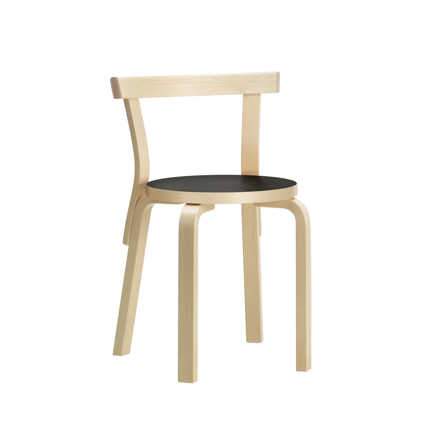 Artek Chair 68 — birch/black linoleum
