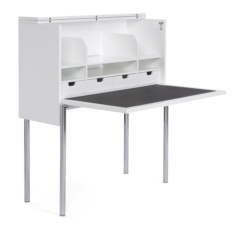 ORCUS HOME DESK - Steel and wood secretary desk with flap doors (Request Info).