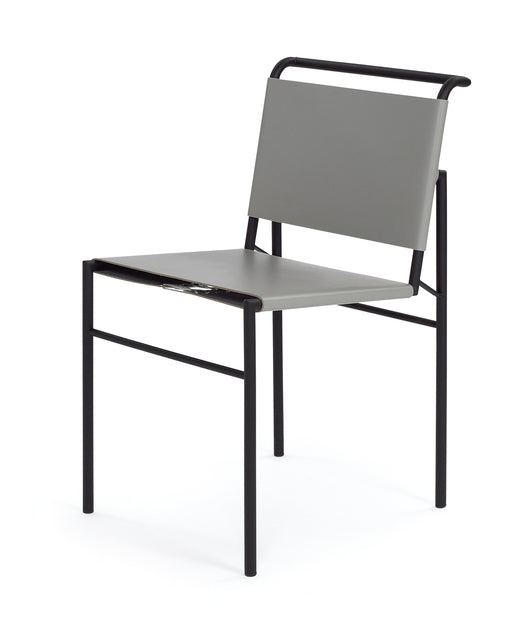 ROQUEBRUNE - Tanned leather chair with steel structure (Request Info).