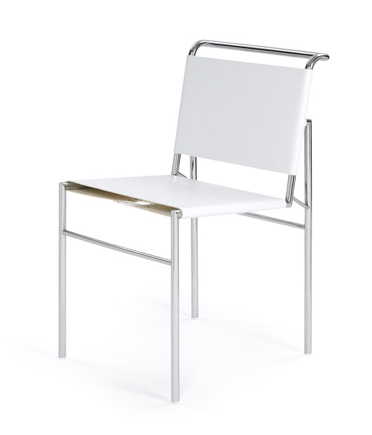 ROQUEBRUNE - Tanned leather chair with steel structure (Request Info).