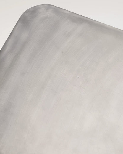 Cubio coffee table, 80 x 80 cm, raw aluminium