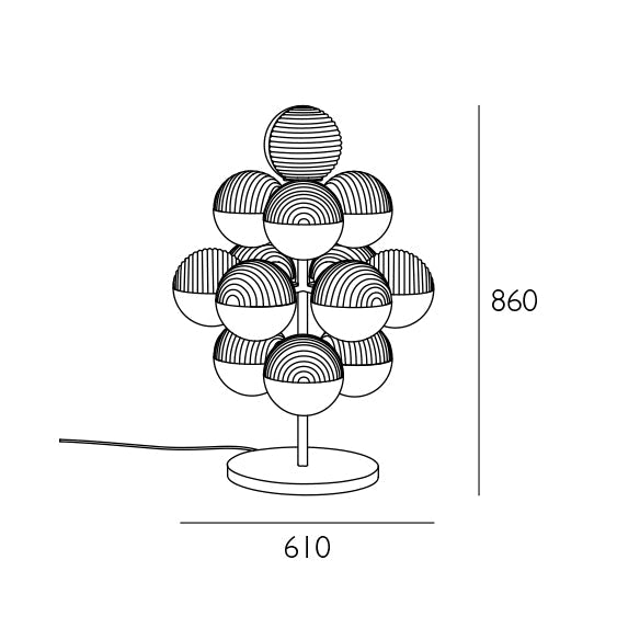 STELLAR GRAPE SMALL - Blown glass floor lamp.