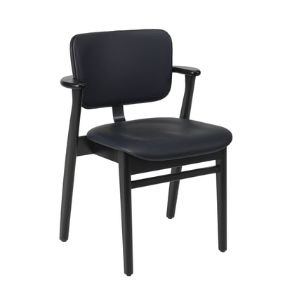 Artek Domus Chair, seat and back upholstered — black stained/Spectrum Marine/p. Black