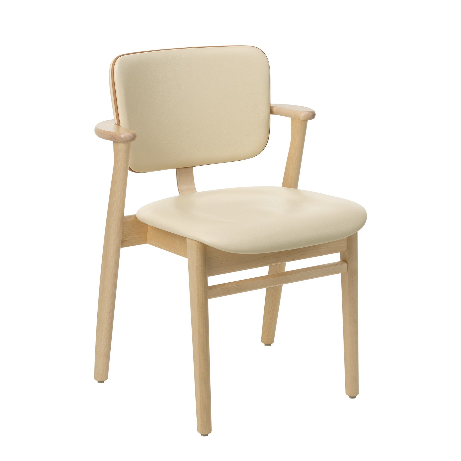 Artek Domus Chair, seat and back upholstered — birch/Prestige Cream/piping Nougat