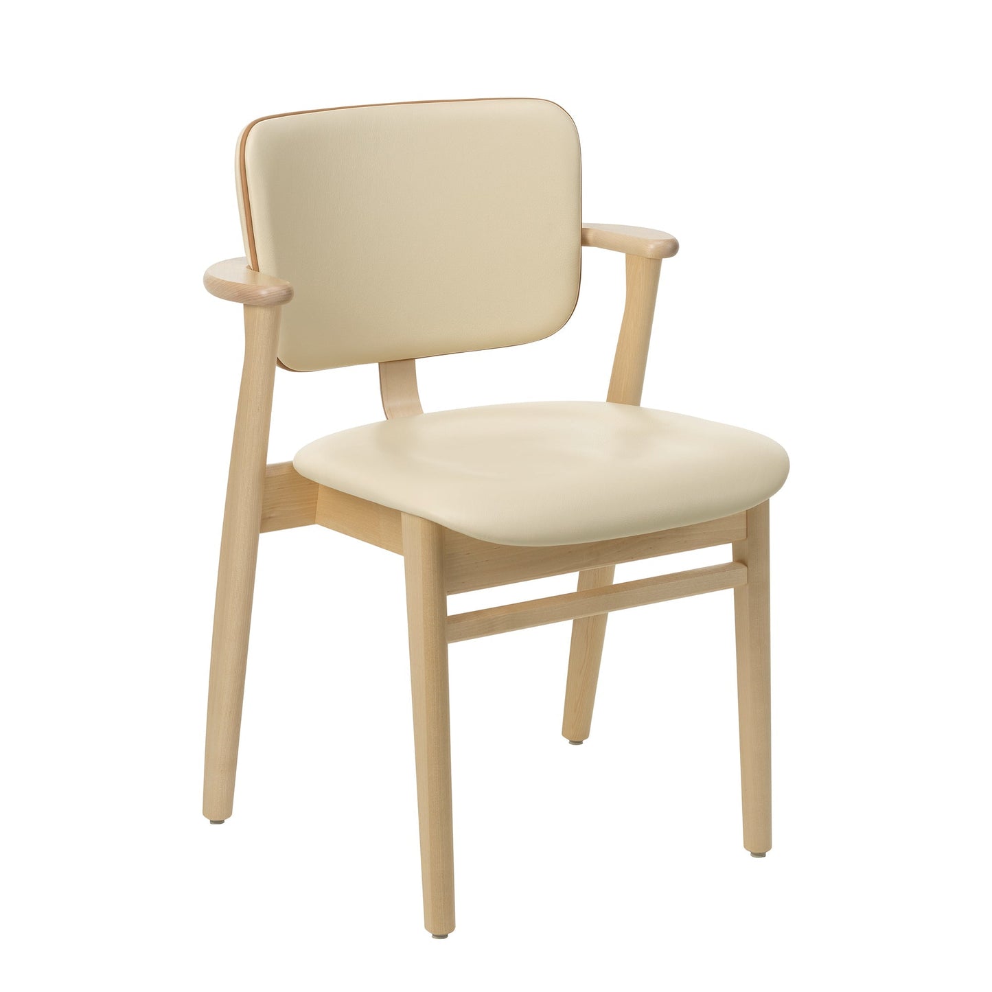 Artek Domus Chair, seat and back upholstered — birch/Prestige Cream/piping Nougat