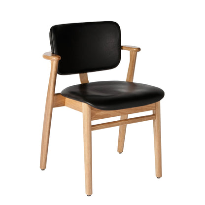 Artek Domus Chair, seat and back upholstered — oak/Prestige Black