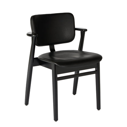 Artek Domus Chair, seat and back upholstered — stained black/Prestige Black