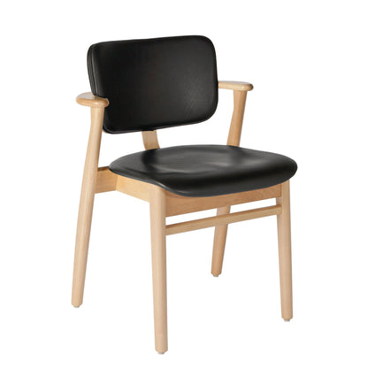 Artek Domus Chair, seat and back upholstered — birch/Prestige Black