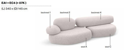 PEBBLE RUBBLE - Sectional modular sofa.