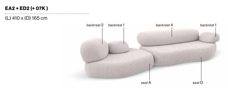 PEBBLE RUBBLE - Sectional modular sofa.
