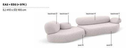 PEBBLE RUBBLE - Sectional modular sofa.
