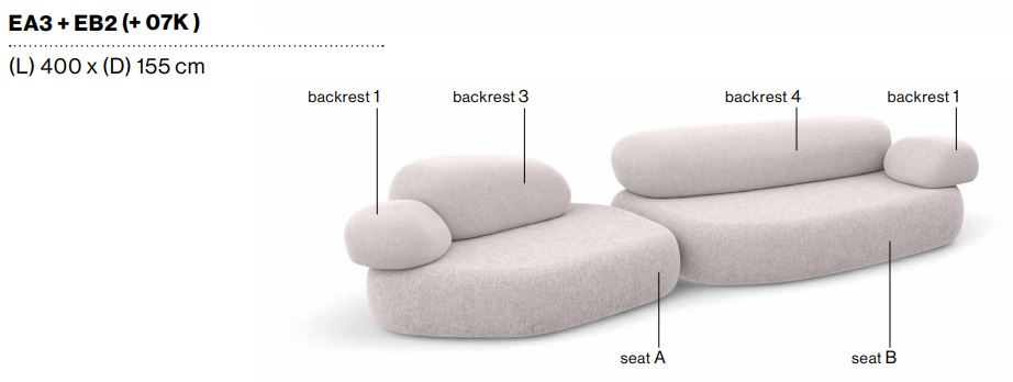 PEBBLE RUBBLE - Sectional modular sofa.