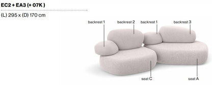 PEBBLE RUBBLE - Sectional modular sofa