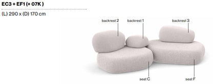 PEBBLE RUBBLE - Sectional modular sofa
