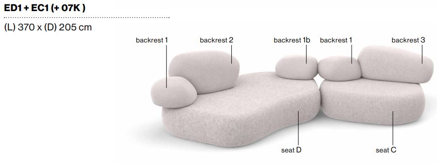 PEBBLE RUBBLE - Sectional modular sofa.