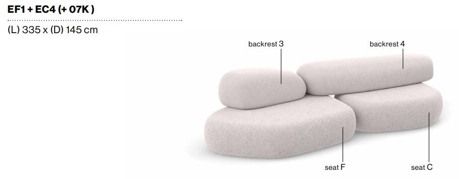 PEBBLE RUBBLE - Sectional modular sofa.