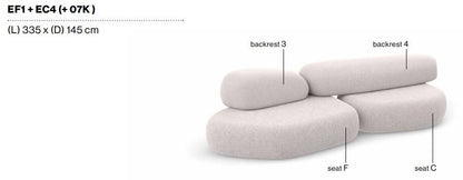PEBBLE RUBBLE - Sectional modular sofa.