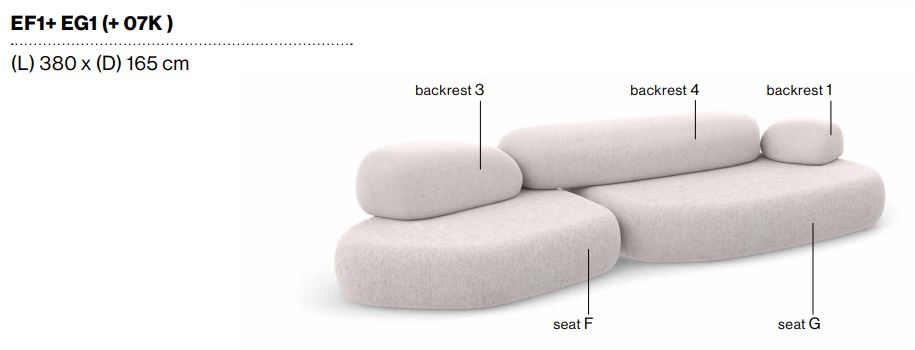 PEBBLE RUBBLE - Sectional modular sofa.