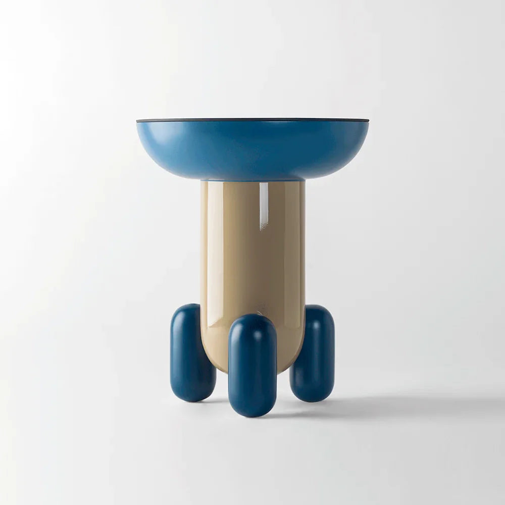 Round glass-fibre side table EXPLORER 1 by Bd Barcelona Design #Multicolor Beige - V2