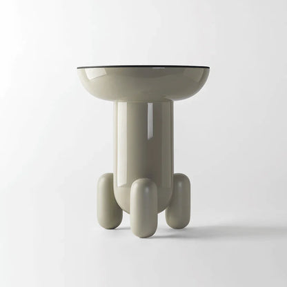 Round glass-fibre side table EXPLORER 1 by Bd Barcelona Design #Monocolor Light Grey